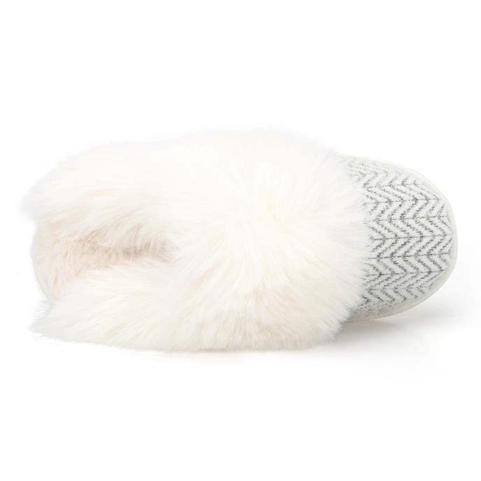 totes toasties® Ladies Fair Isle Knit Mule Slippers Cream Multi Extra Image 5